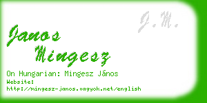 janos mingesz business card
